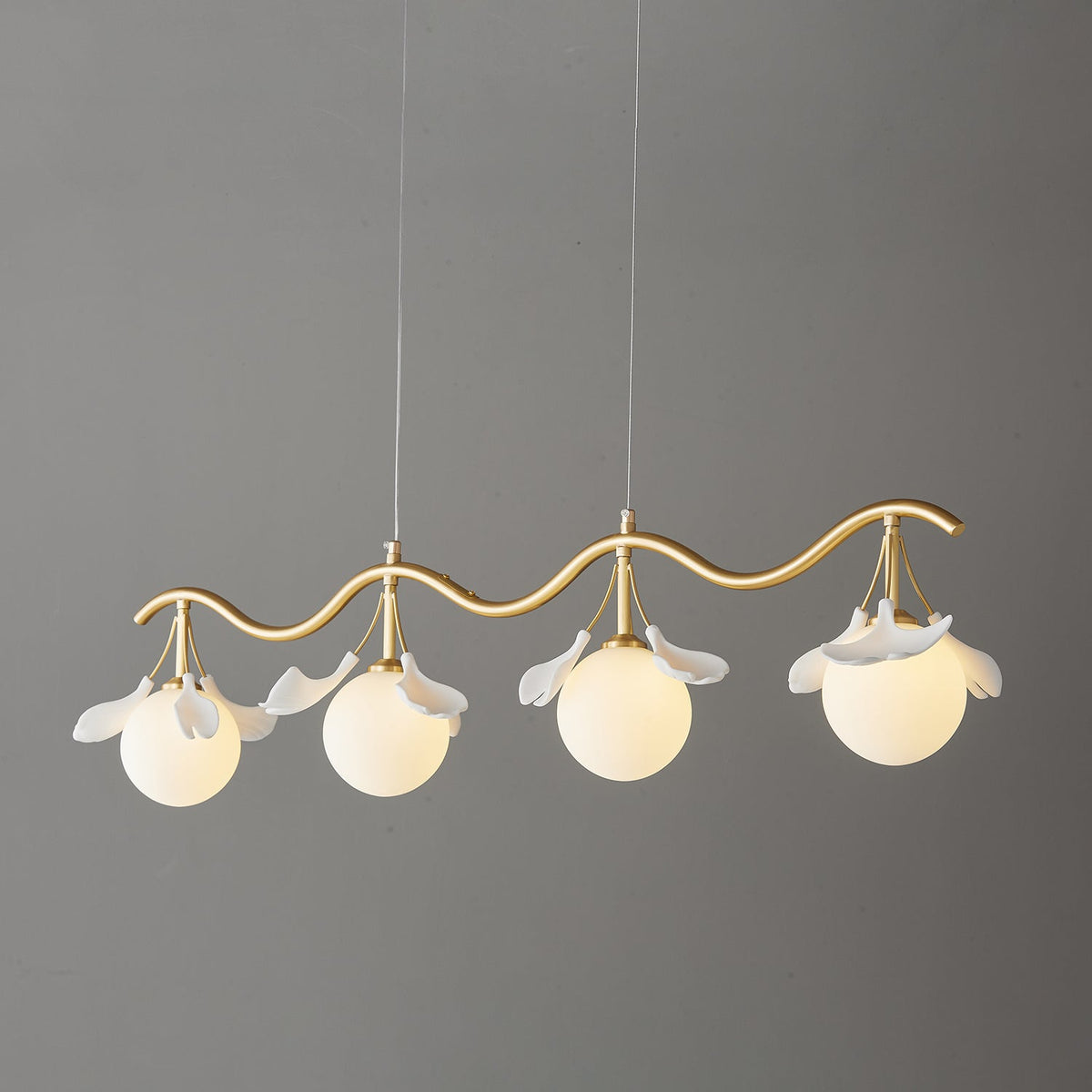 Hunell Floral Brass Chandelier