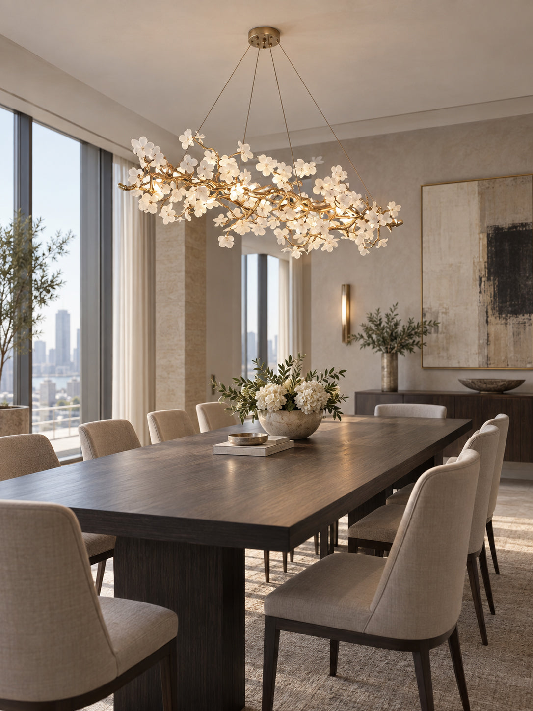 Farringstone Sculptural Blossom Linear Chandelier