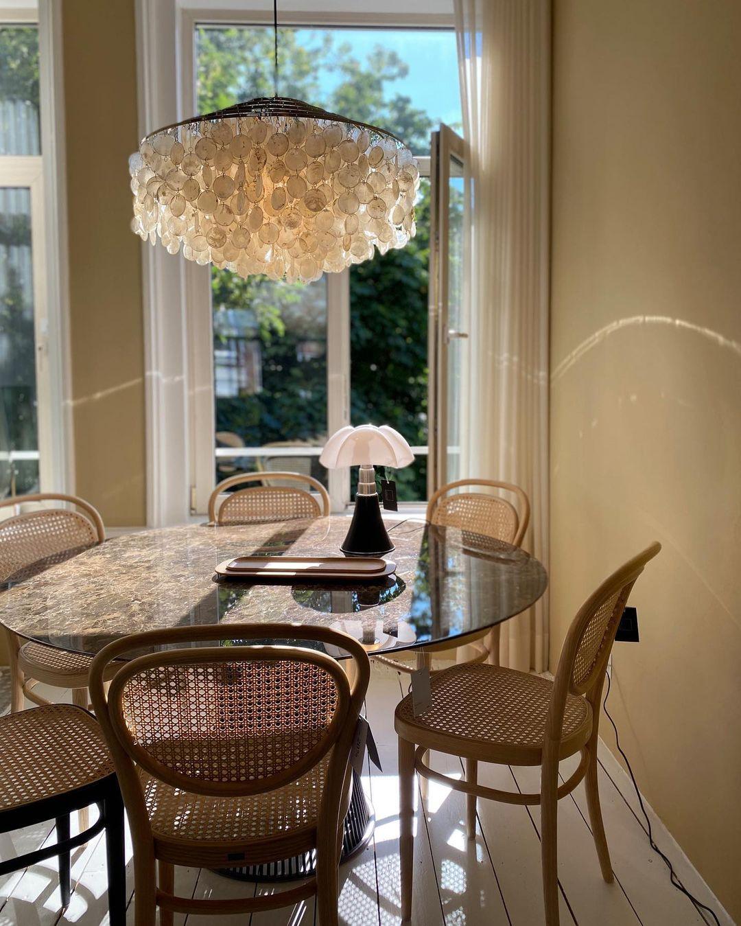 Rivena Pendant Lamp Round Shell Ring