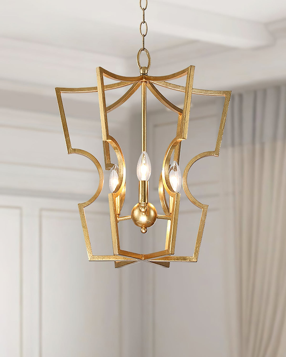 Niroxa Chandelier Gold Lantern Frame