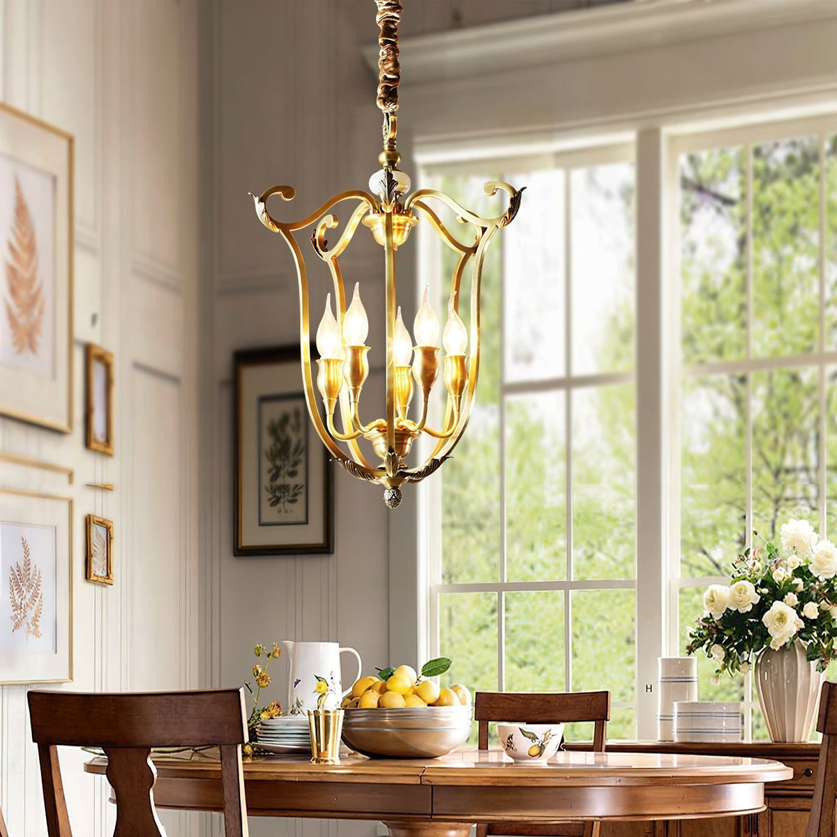 Niroxa Chandelier Gold Lantern Frame