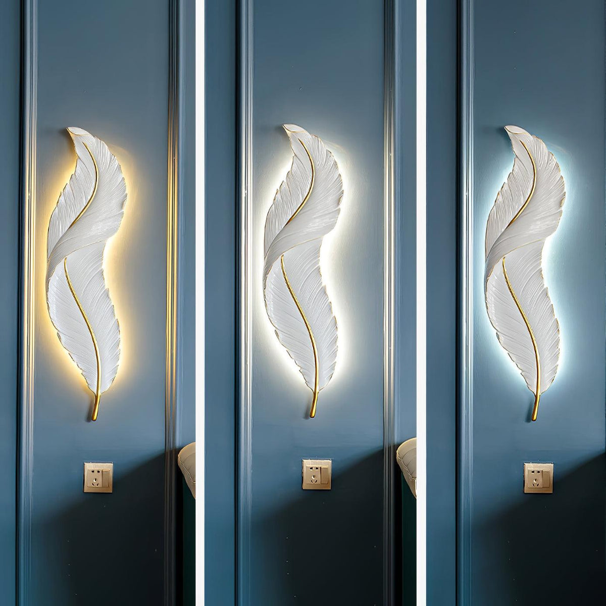 Arvess Individual Creativity Feather Resin Wall Lamp