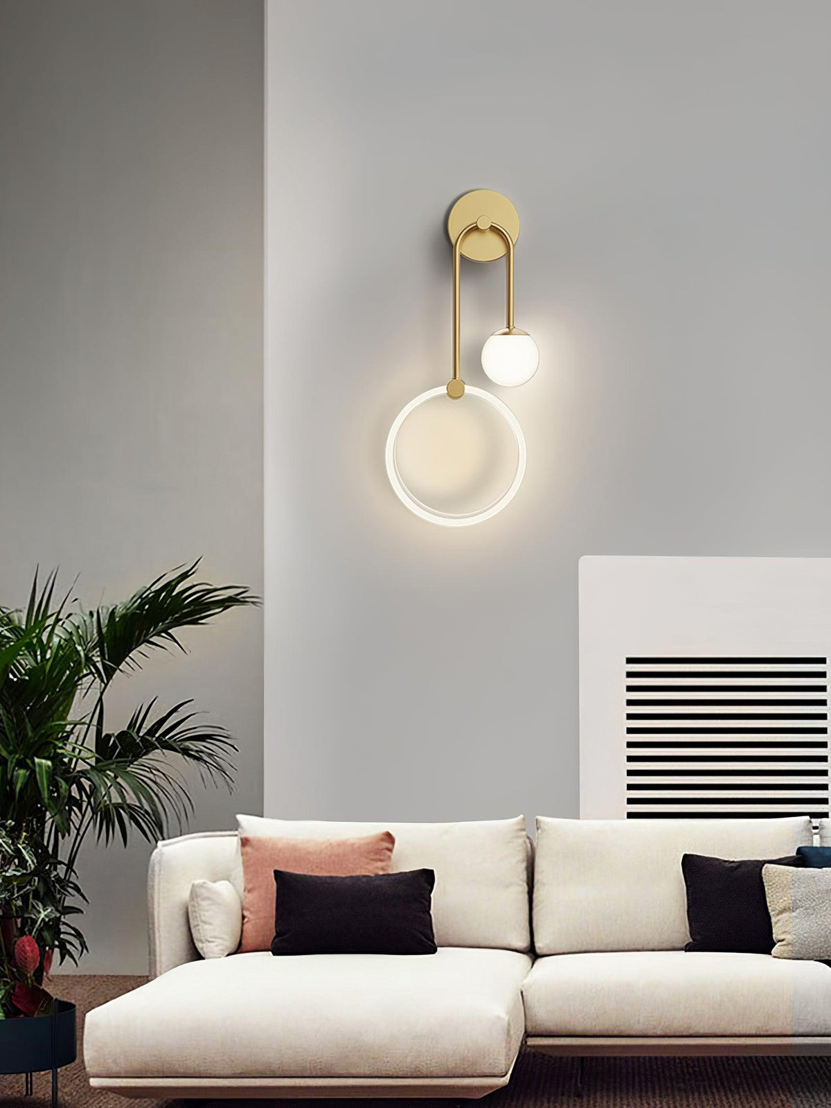 Warren Modern Minimalist LED Brass Wall Light