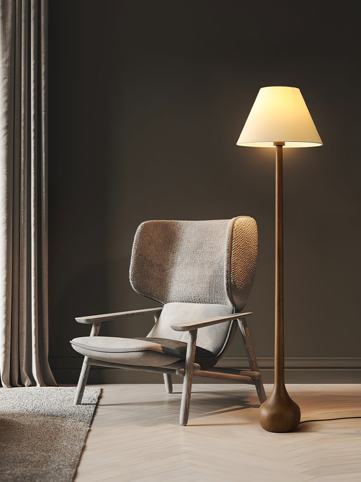 Elviseria Organic Wooden Floor Lamp