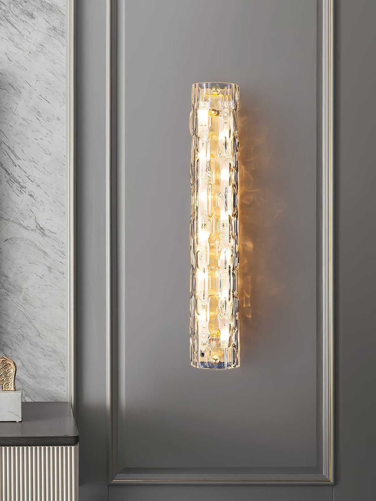 Bexley Brass Glass Glam Wall Lamp