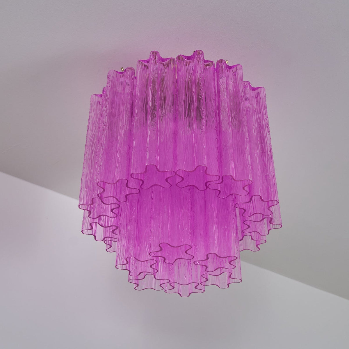 Eirarian Ceiling Lamp Purple Murano Glass Tiered Flush Mount