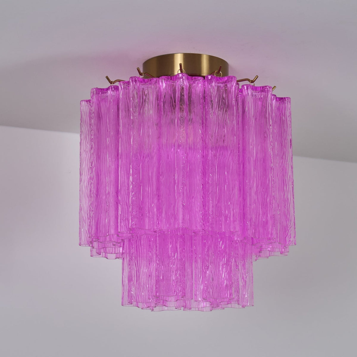 Eirarian Ceiling Lamp Purple Murano Glass Tiered Flush Mount