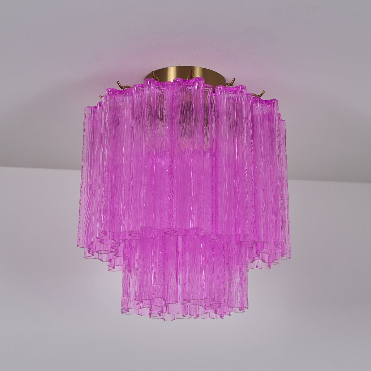 Eirarian Ceiling Lamp Purple Murano Glass Tiered Flush Mount