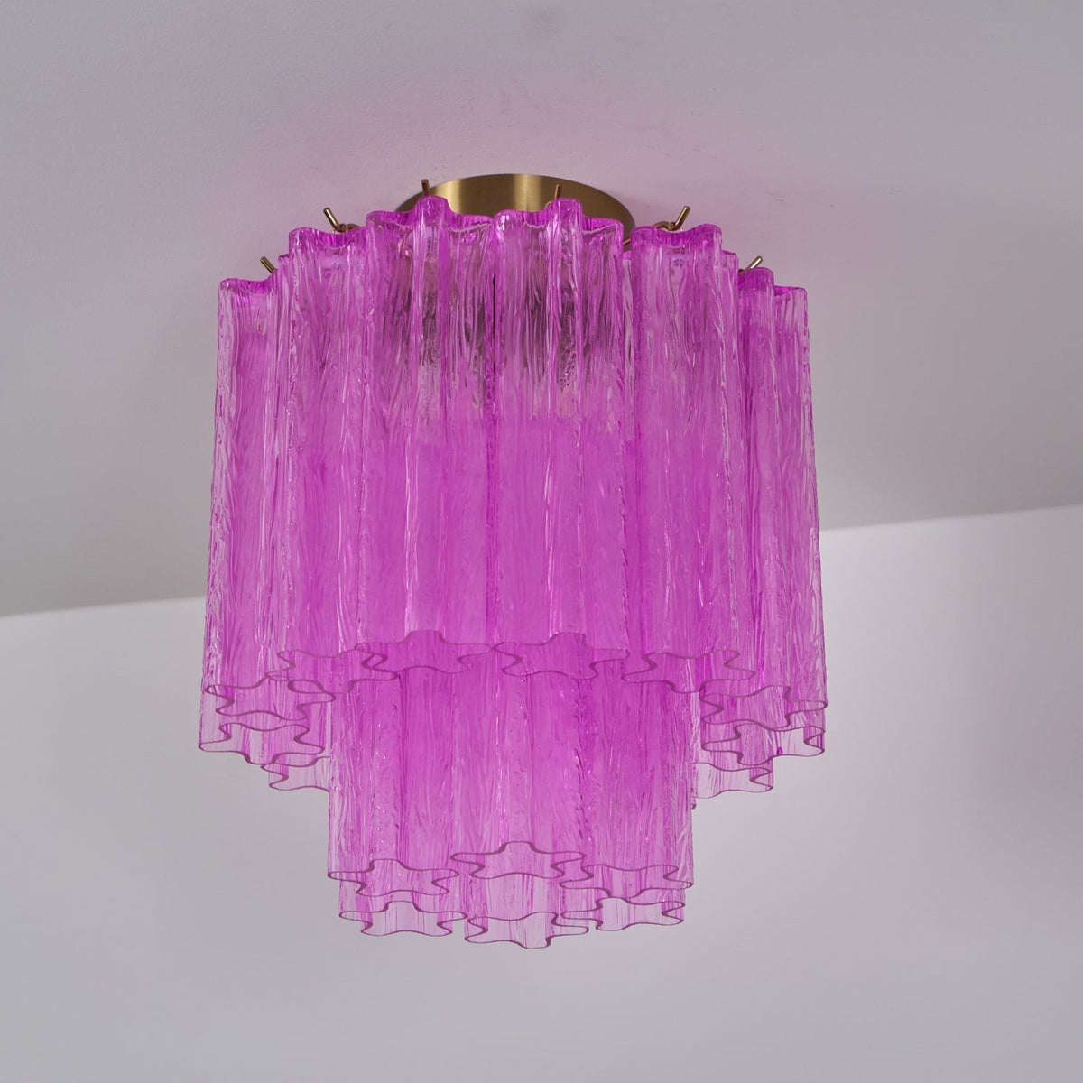 Eirarian Ceiling Lamp Purple Murano Glass Tiered Flush Mount