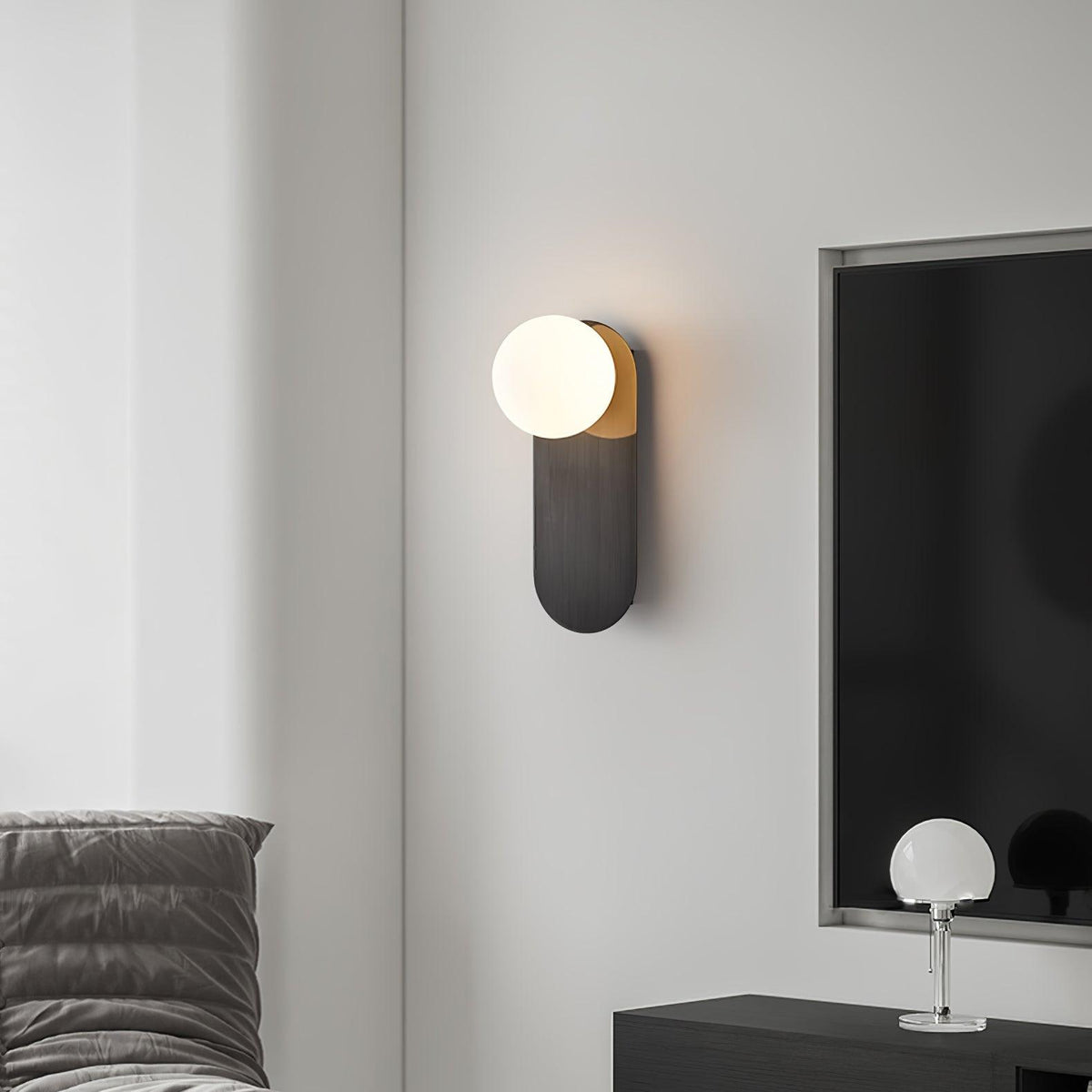 Eiralina Flat Base Globe Brass Glass Sconce Wall lamp