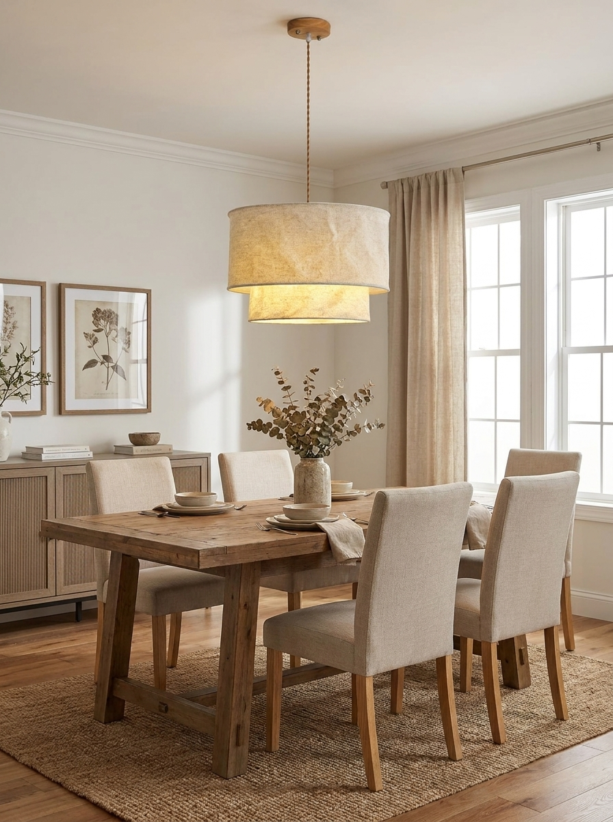 Merrinford Linen Drum Pendant Lamp