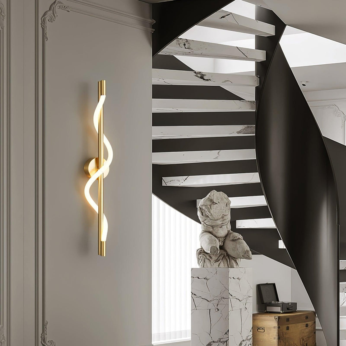 Fidora Sculptural Brass Silicone Wall Lamp