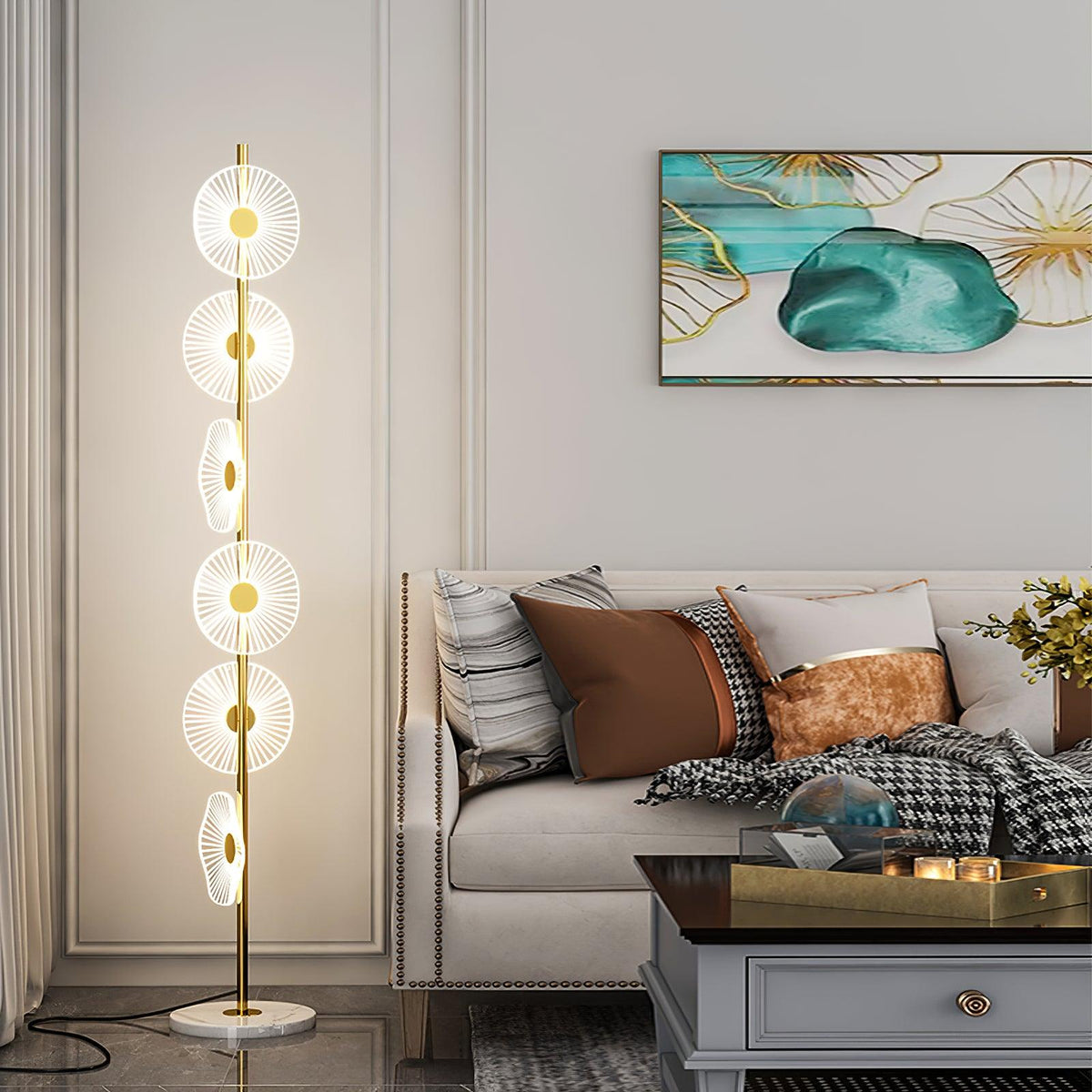 Petaira Luxe Marble Floor Lamp