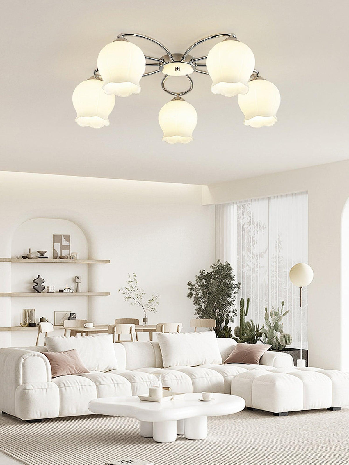 Oldore Premium Elegance Floral Glass Ceiling Lamp
