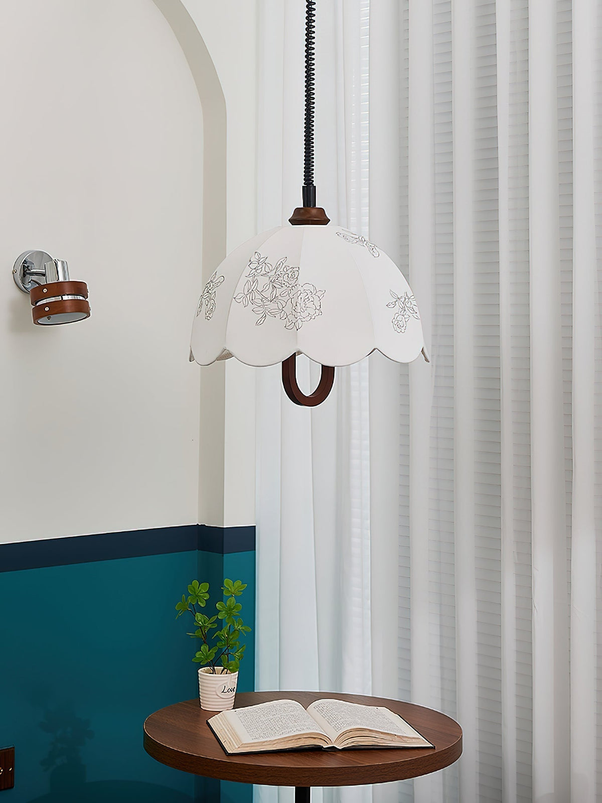 Elvaraine Vintage Wood Pendant Light