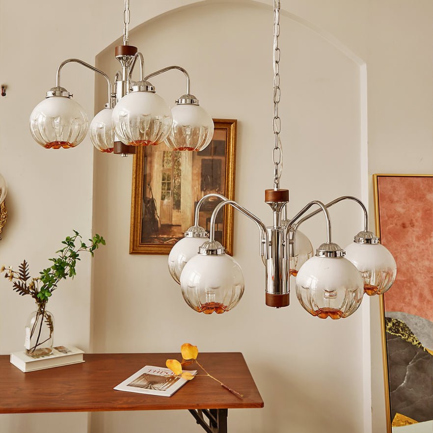 Ulliria Nordic Art Flower Walnut Glass Chandelier