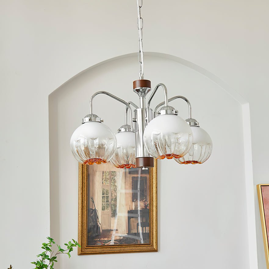 Ulliria Nordic Art Flower Walnut Glass Chandelier