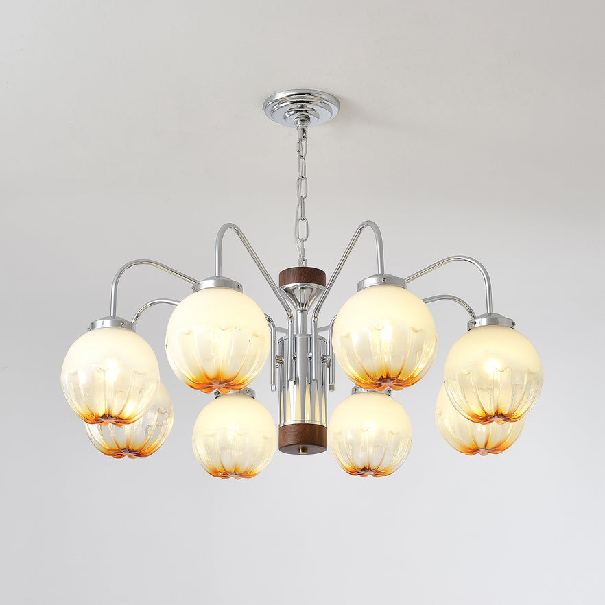 Ulliria Nordic Art Flower Walnut Glass Chandelier