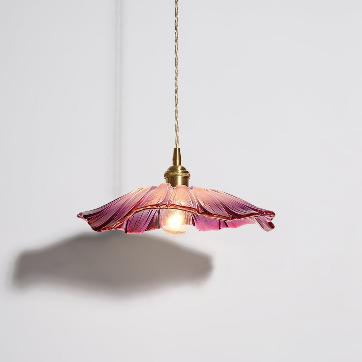 Aria Flower Glass Hanging Pendant Light Hardwire / Plug