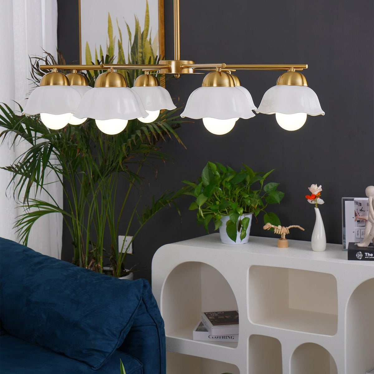 Zasila Nordic Art Flower Shade Ceramics Chandelier