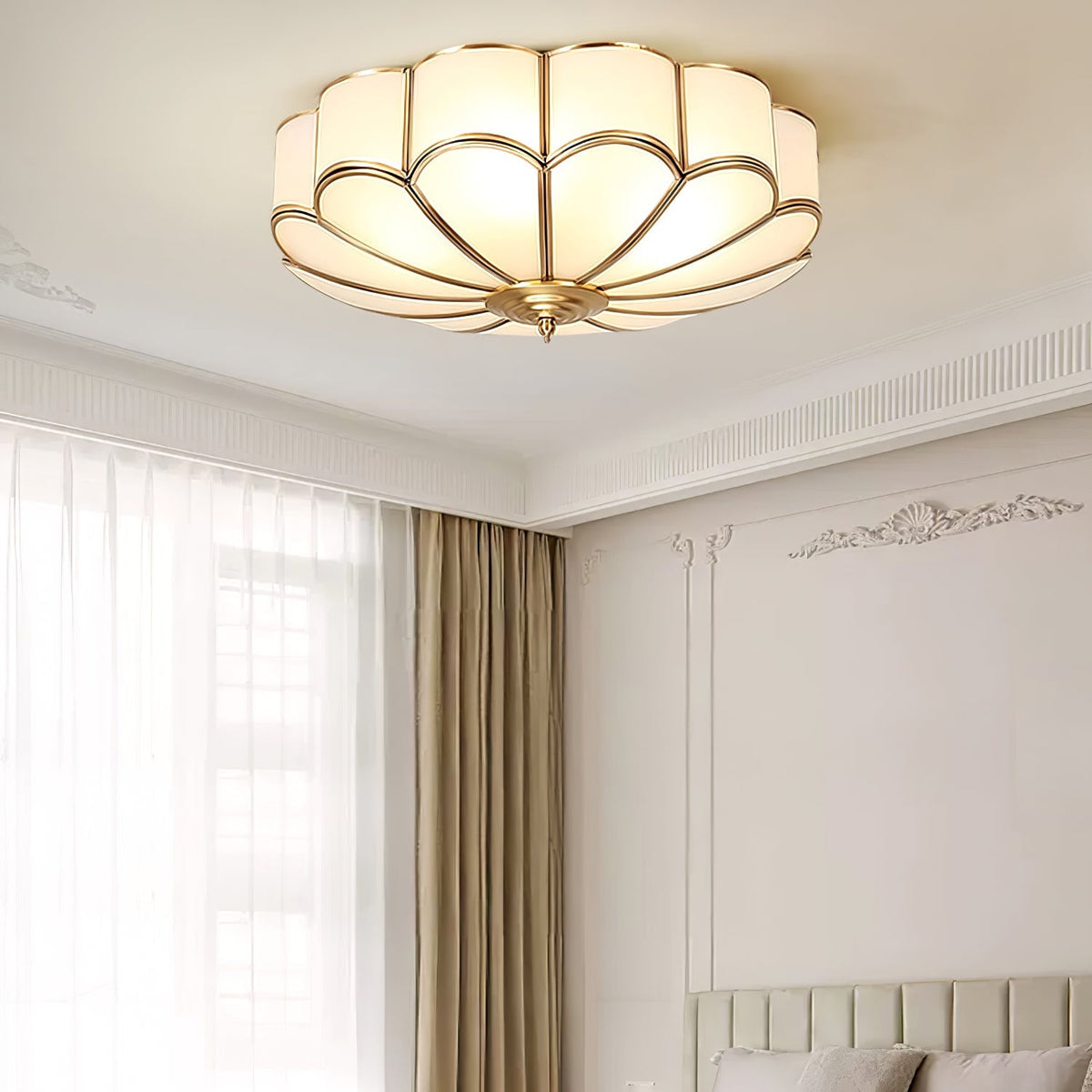 Feina Flower Shape Glass Flush Mount Ceiling Light