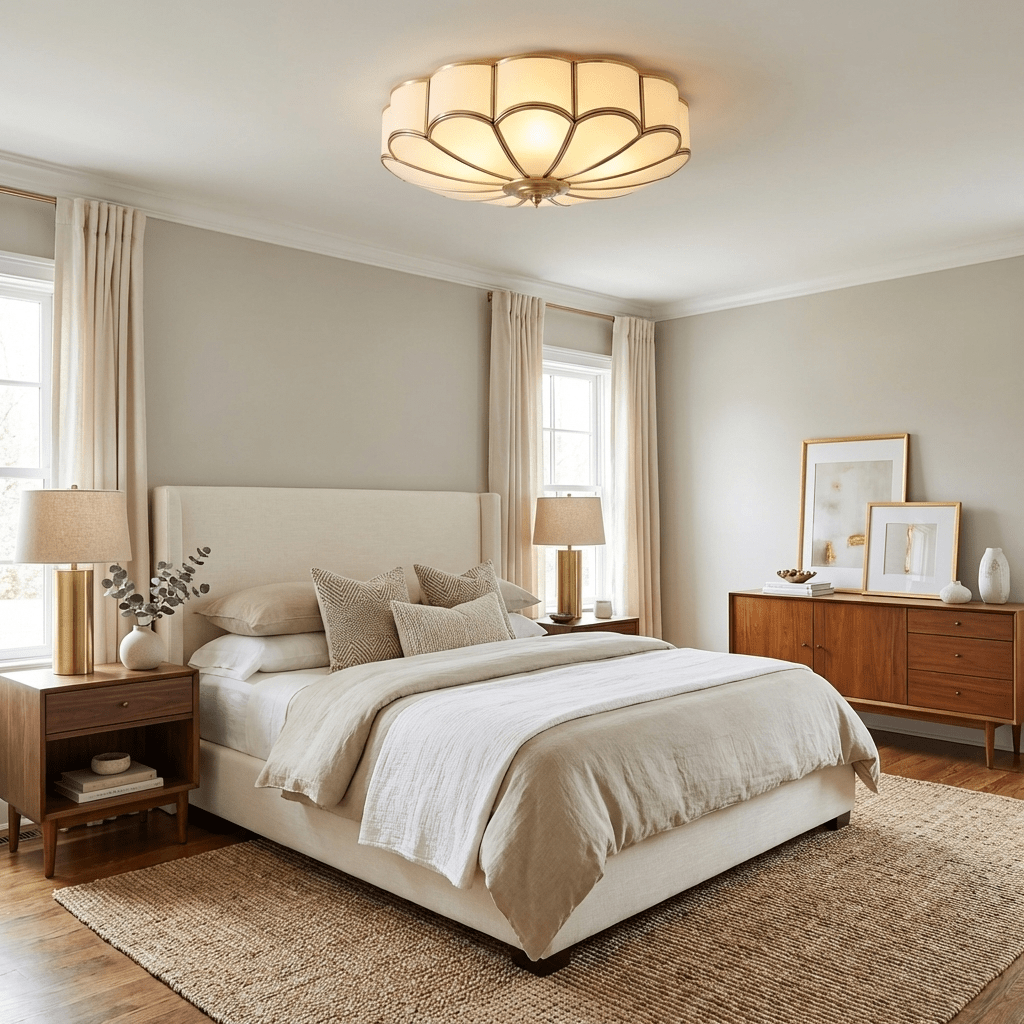Feina Flower Shape Glass Flush Mount Ceiling Light