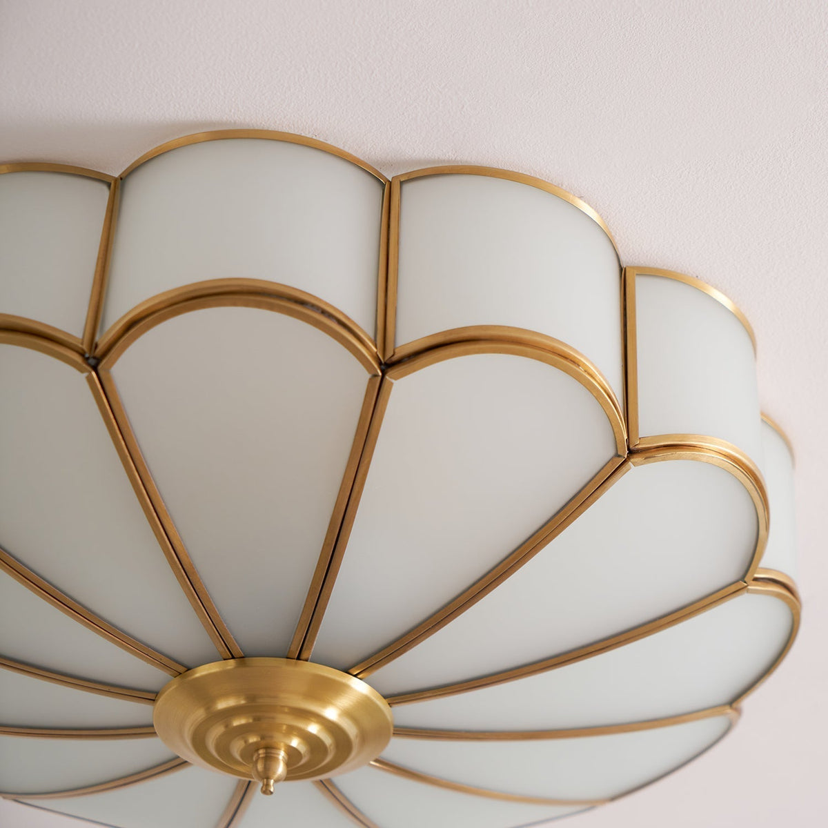 Adeline Ceiling Light Flower Shape Glass Brass