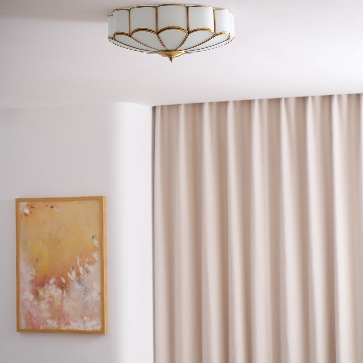 Adeline Ceiling Light Flower Shape Glass Brass