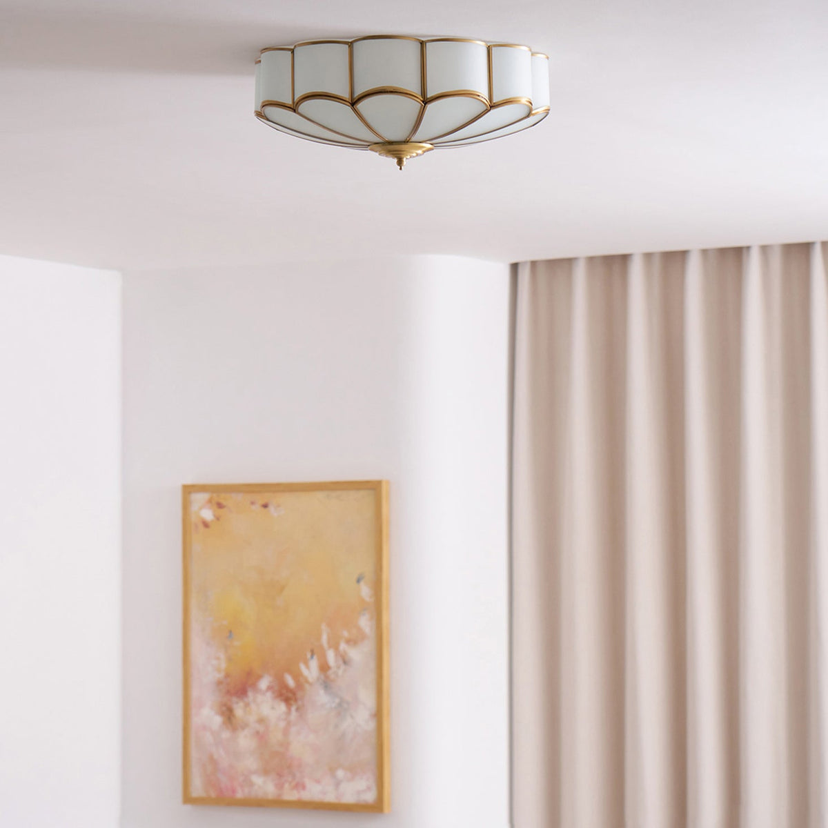 Feina Flower Shape Glass Flush Mount Ceiling Light