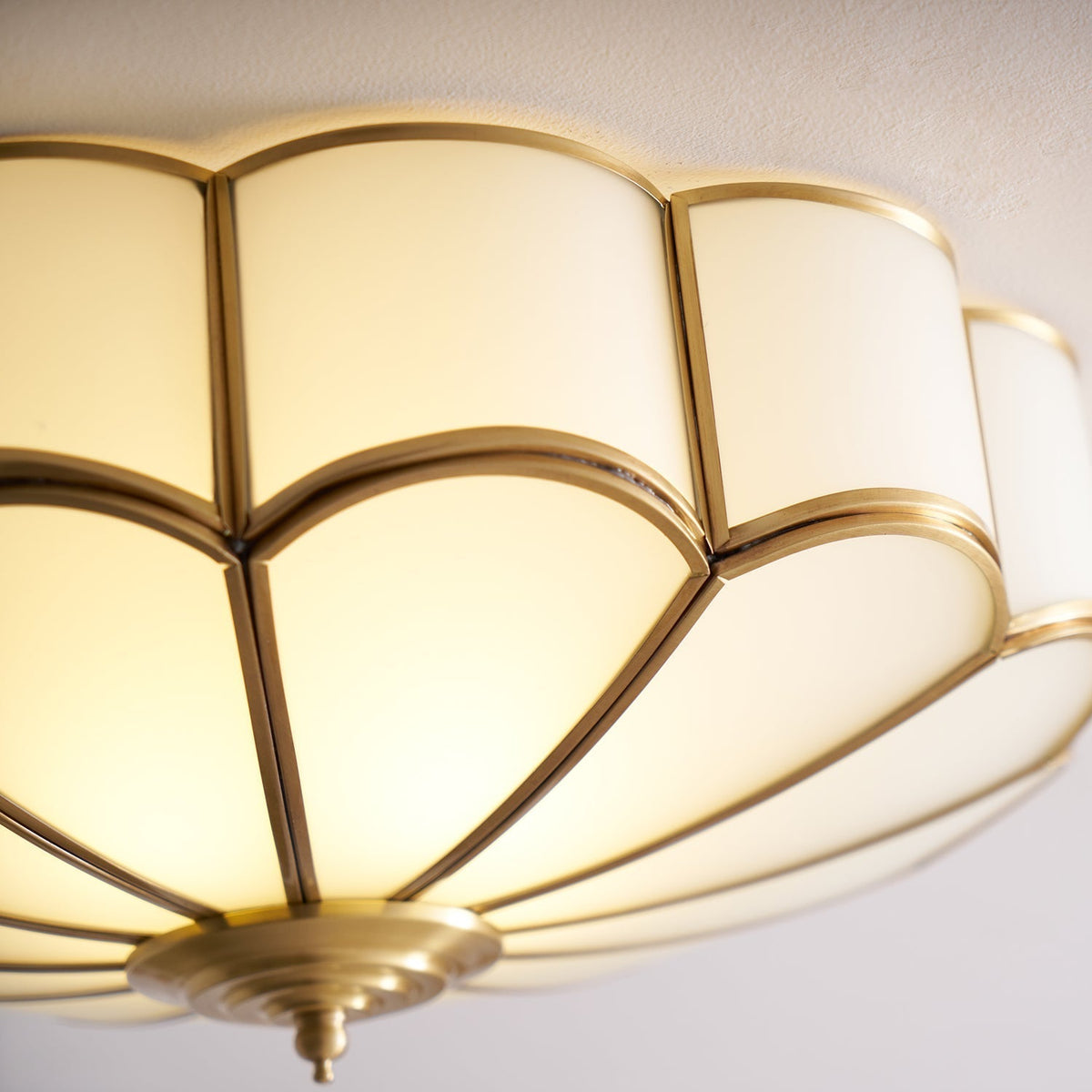 Adeline Ceiling Light Flower Shape Glass Brass