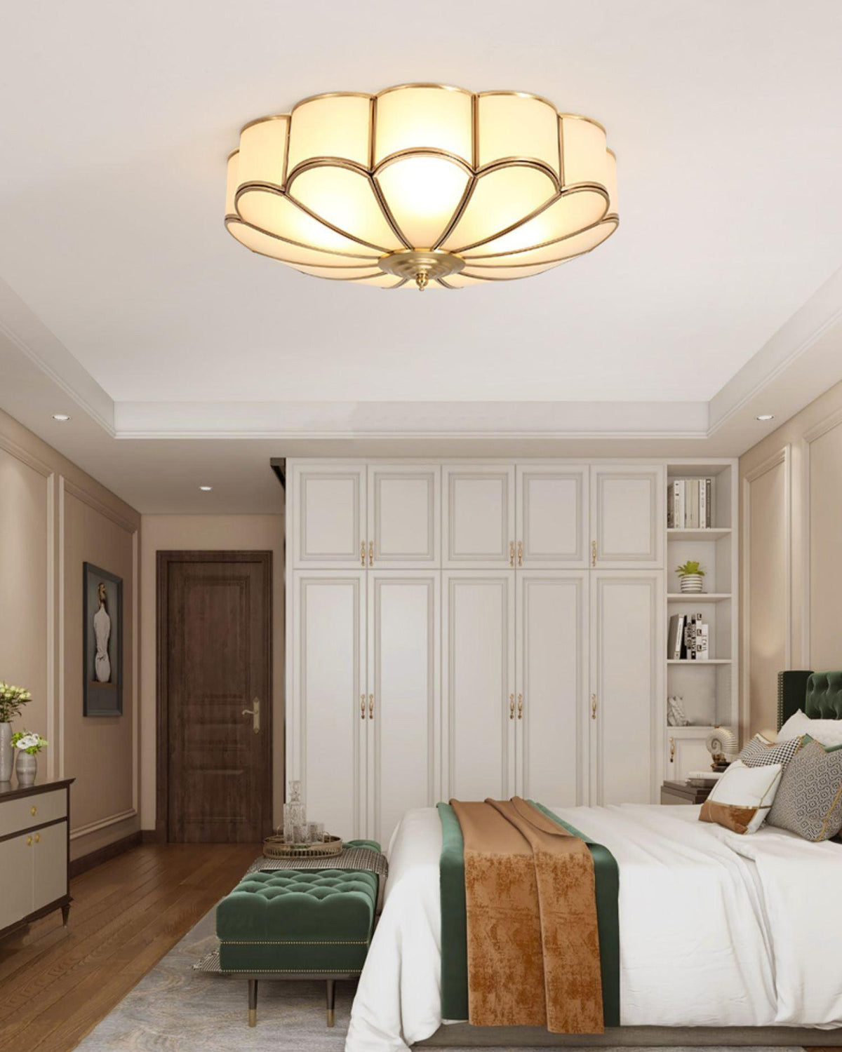 Feina Flower Shape Glass Flush Mount Ceiling Light