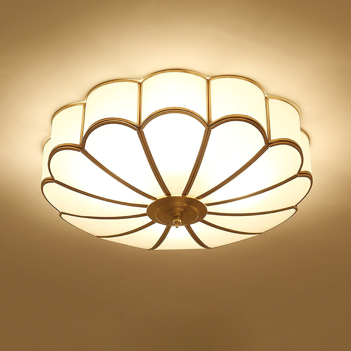 Feina Flower Shape Glass Flush Mount Ceiling Light