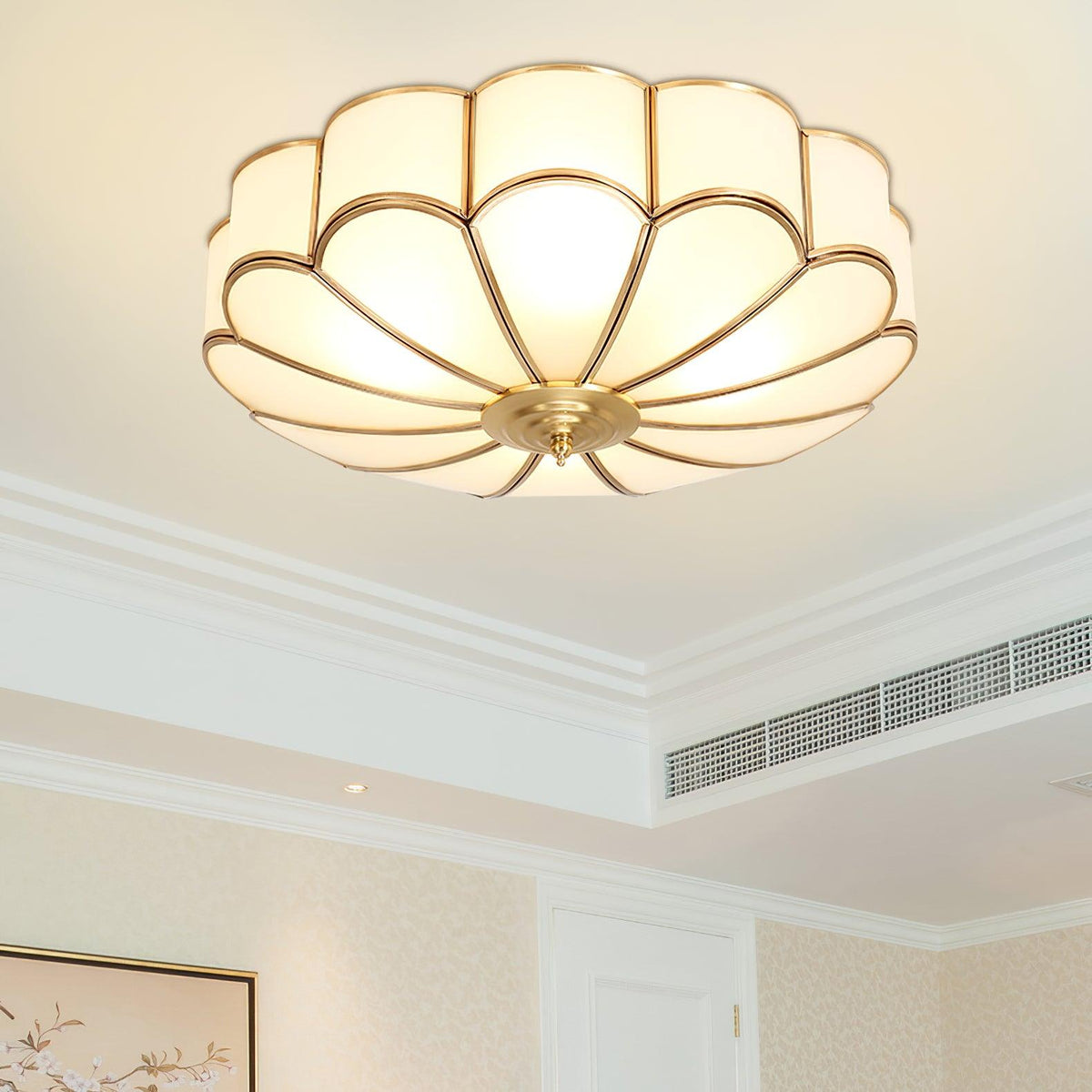 Feina Flower Shape Glass Flush Mount Ceiling Light