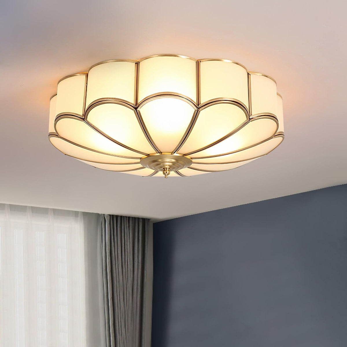 Feina Flower Shape Glass Flush Mount Ceiling Light
