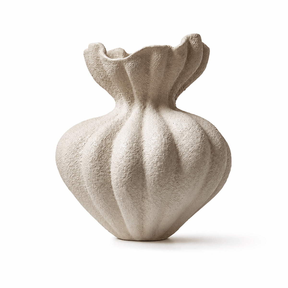 Fluted Bloom Ceramic Vase