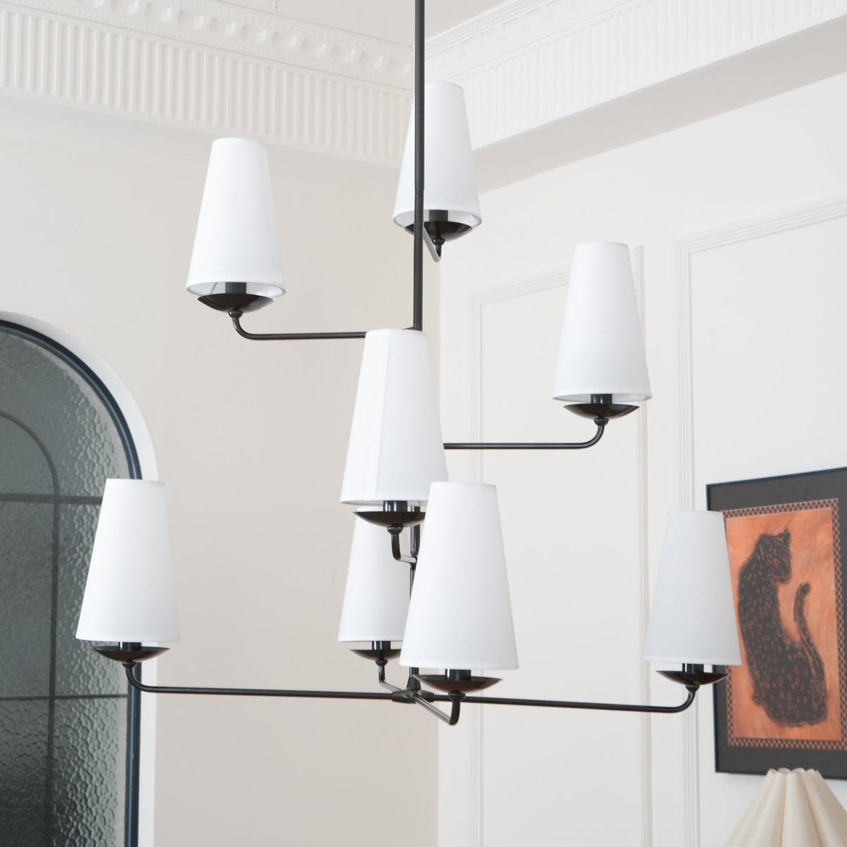 Caseneon Chandelier Vertical Copper Linen