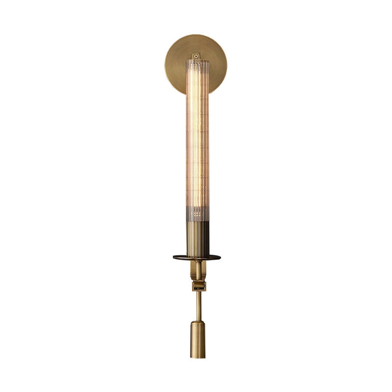 Ceshaisra French Classicism Plug-in Brass Glass Wall Lamp