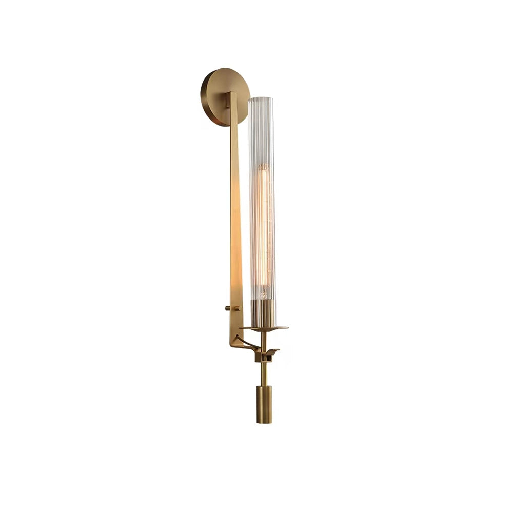 Ceshaisra French Classicism Plug-in Brass Glass Wall Lamp