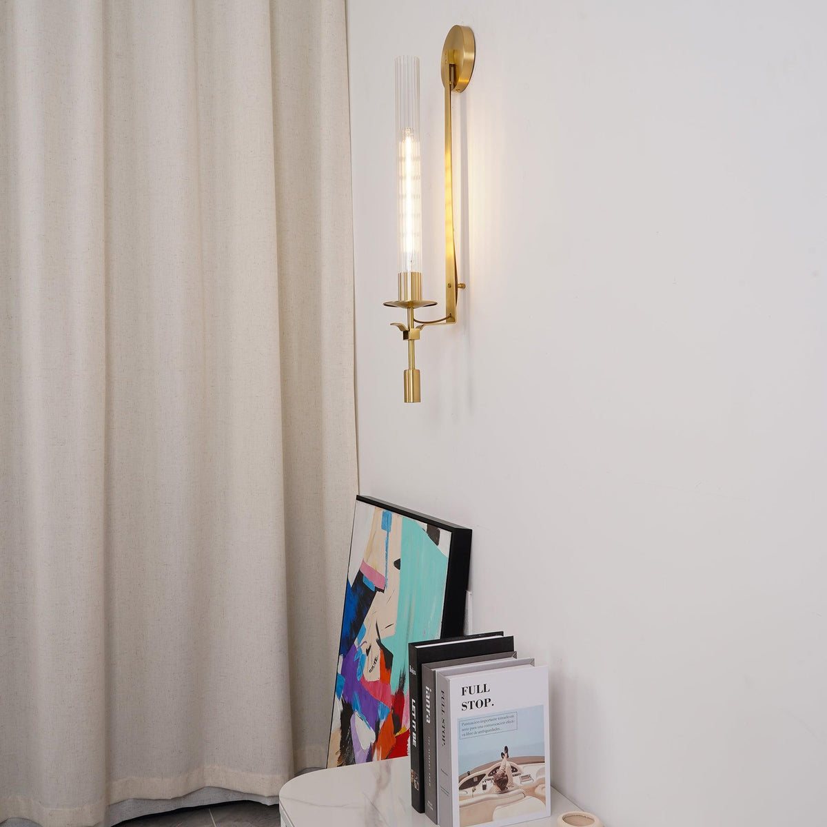 Ceshaisra French Classicism Plug-in Brass Glass Wall Lamp