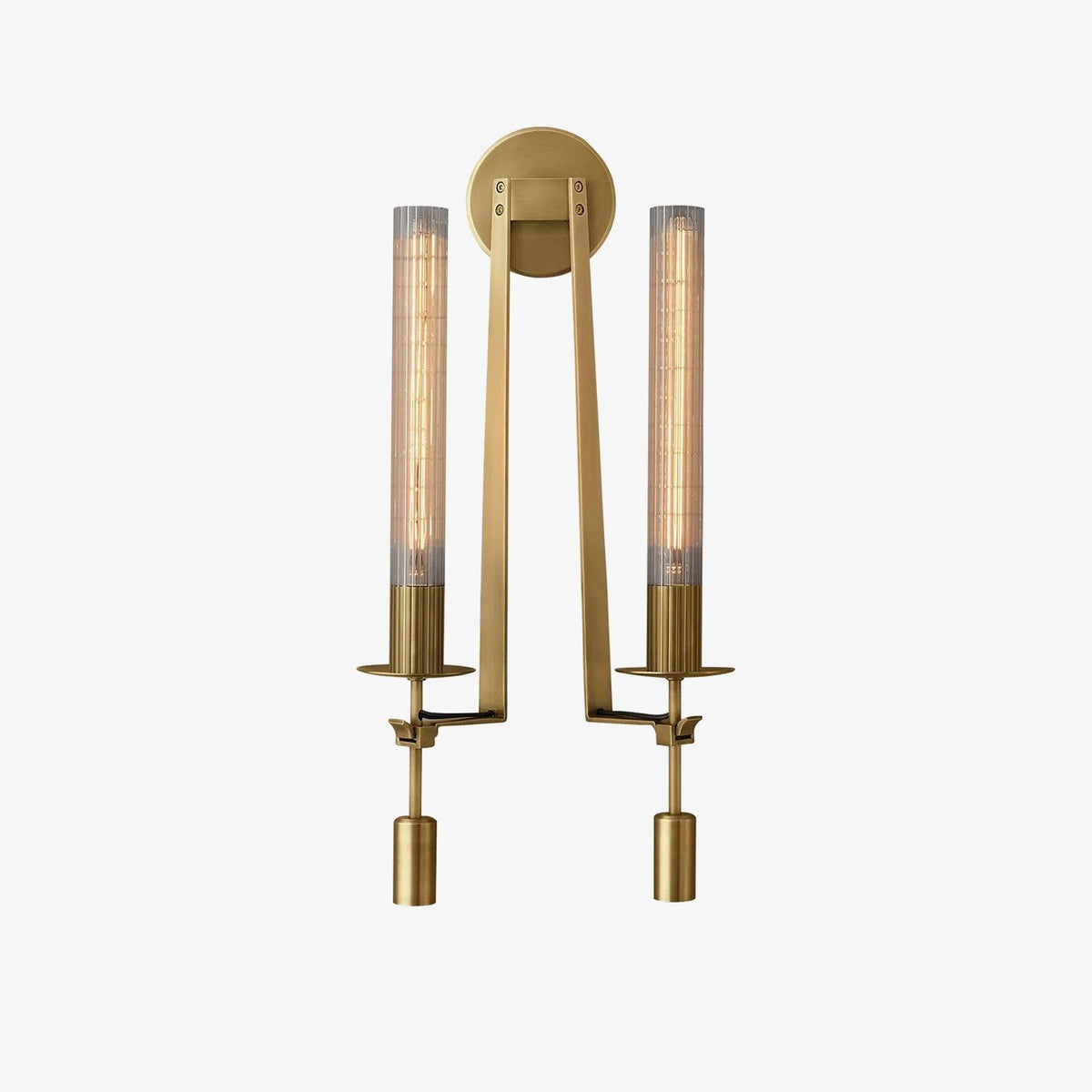 Ceshaisra French Classicism Plug-in Brass Glass Wall Lamp