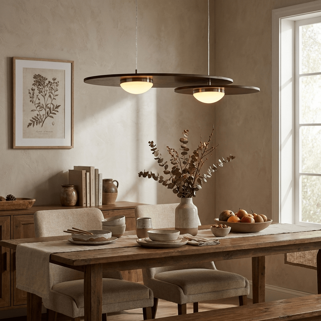 Ebya Walnut Linear Pendant Light