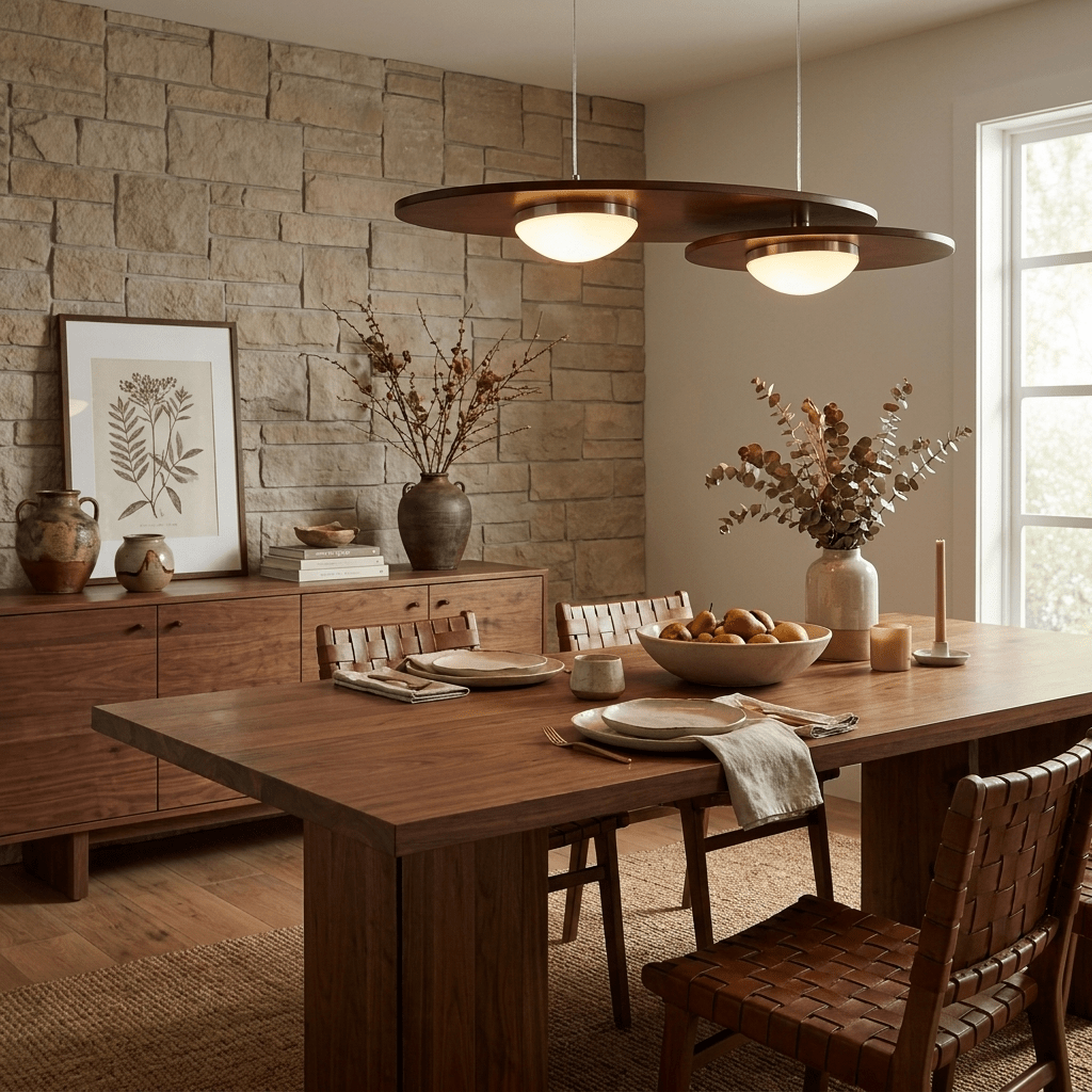 Ebya Walnut Linear Pendant Light