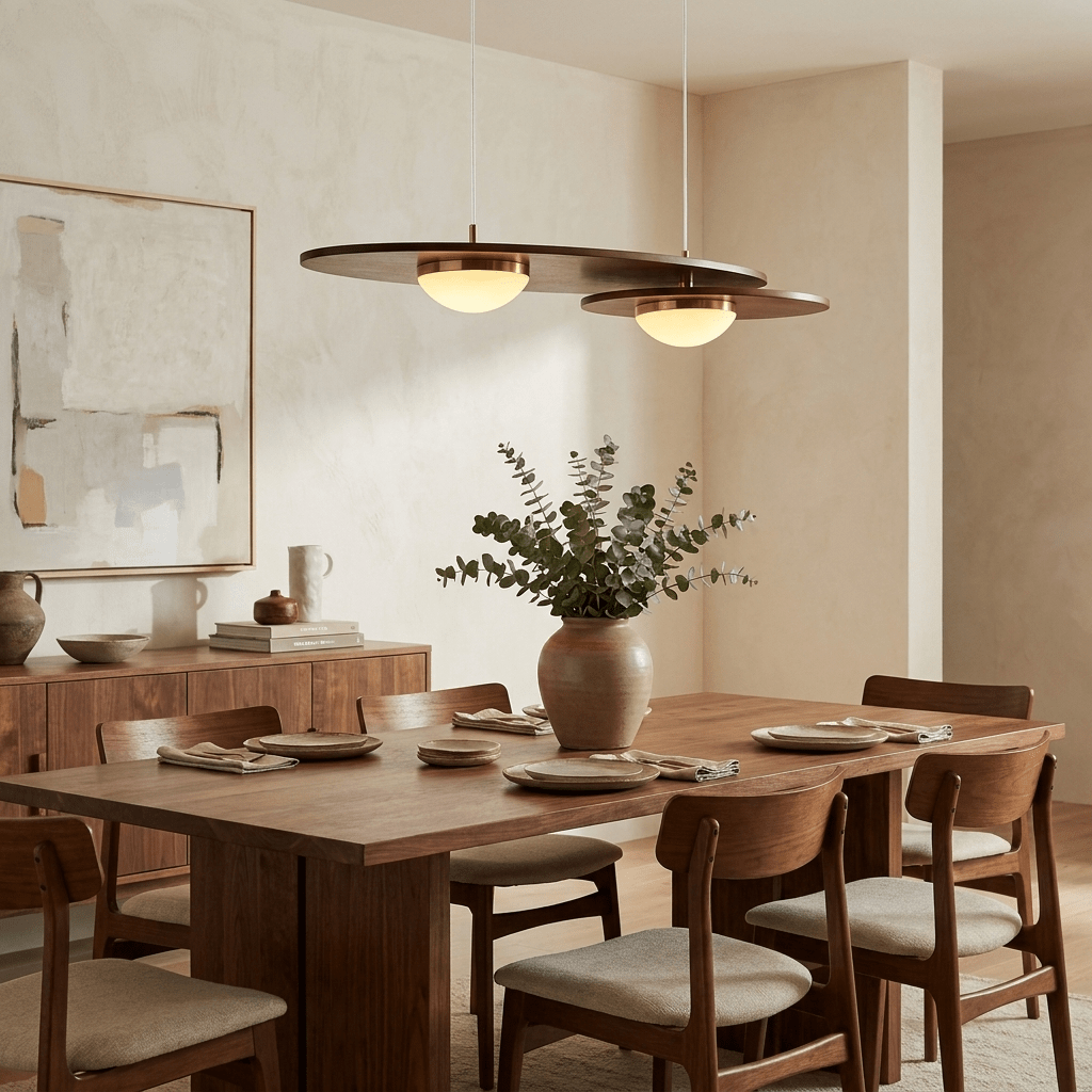 Ebya Walnut Linear Pendant Light