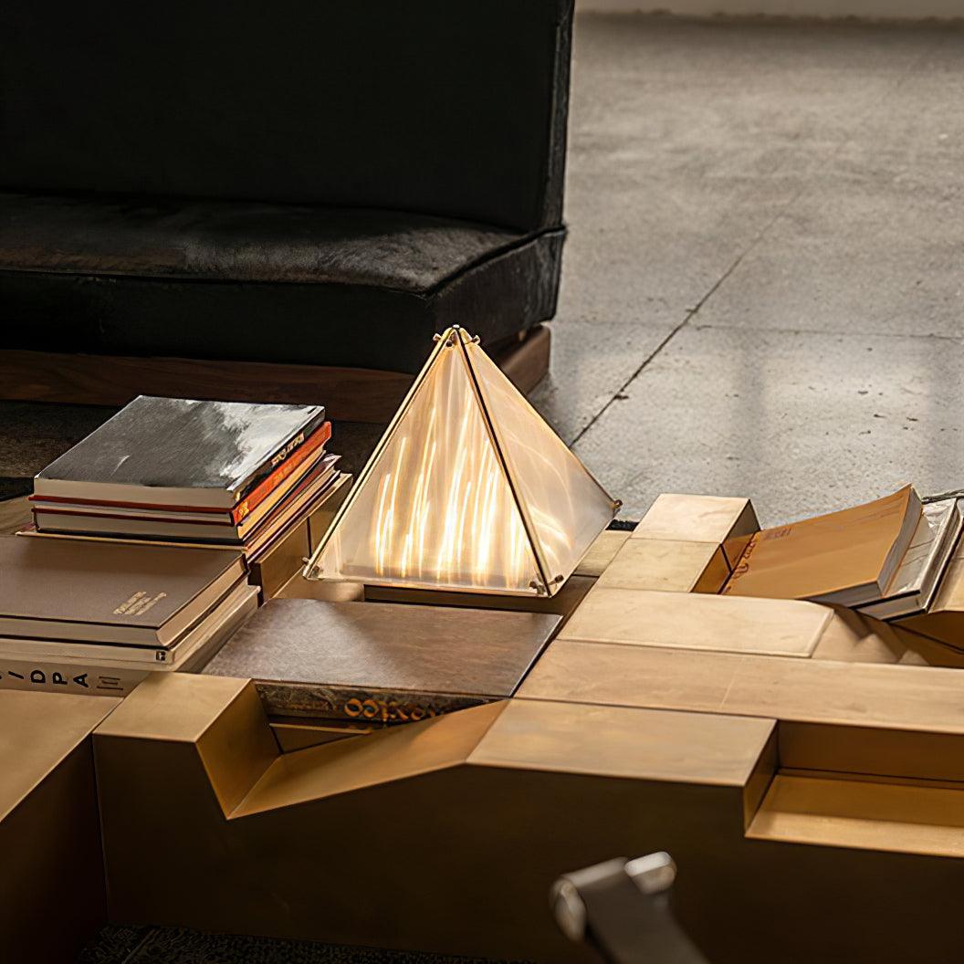 Mymiryre Pyramid Glass Table Lamp