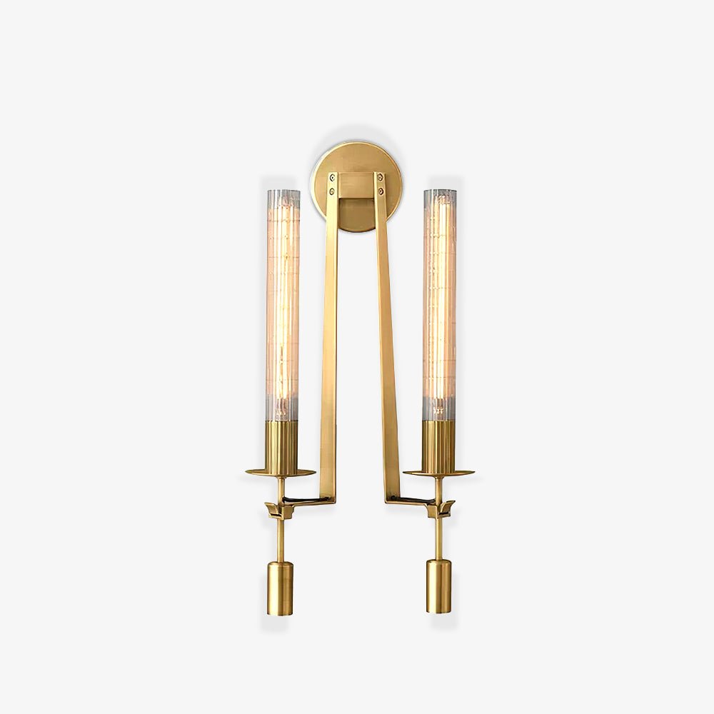 Ceshaisra French Classicism Plug-in Brass Glass Wall Lamp