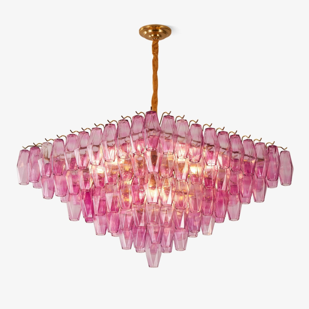 Miroian Chandelier Fuchsia Prism Inverted Pyramid