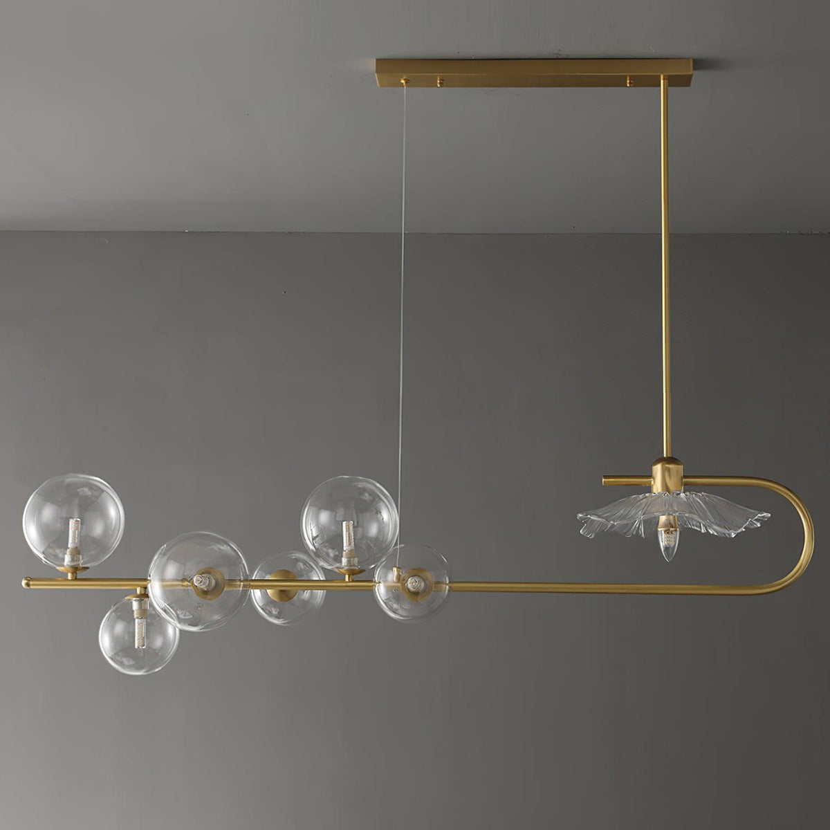 Kael Pendant Lamp Golden Glass Brass