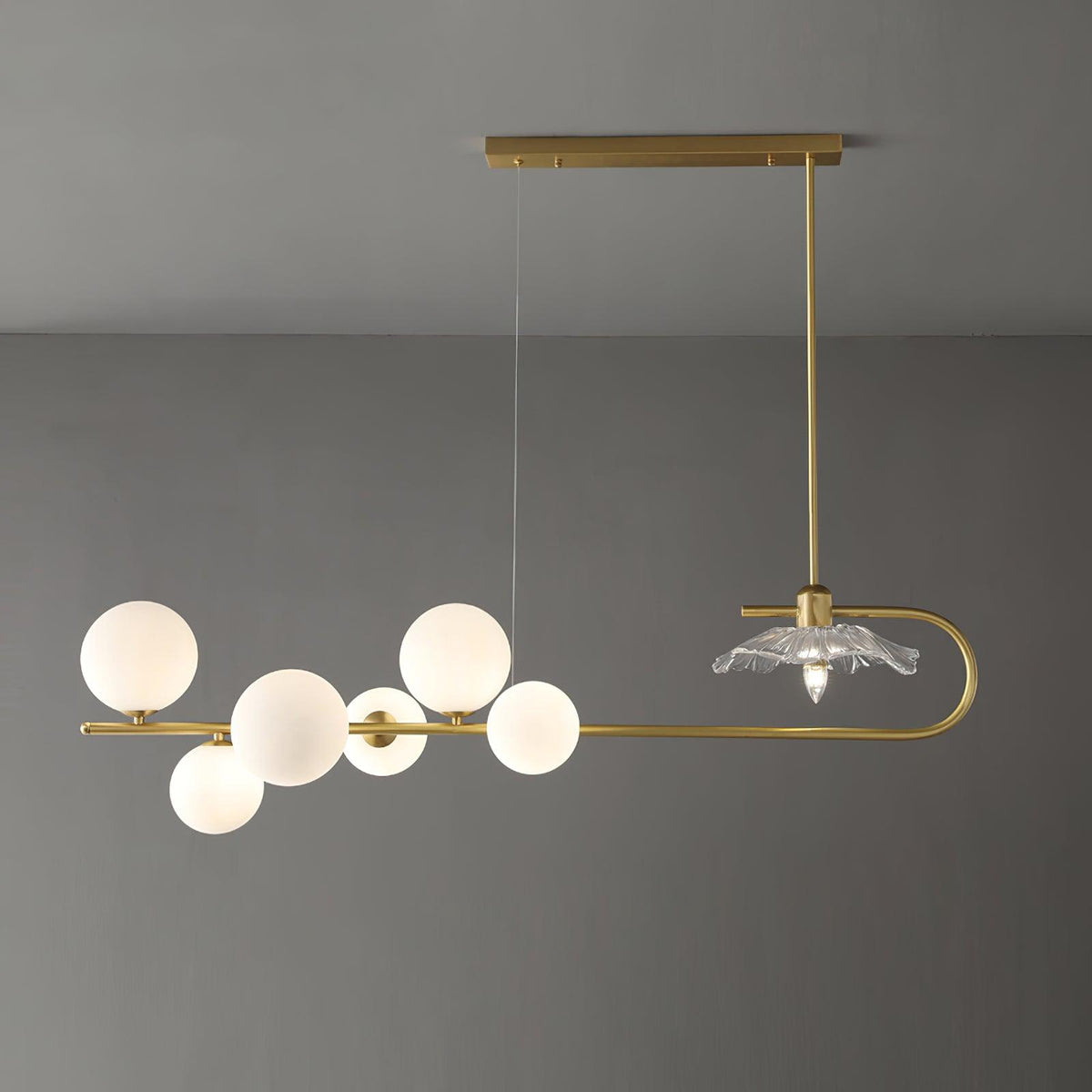 Kael Pendant Lamp Golden Glass Brass