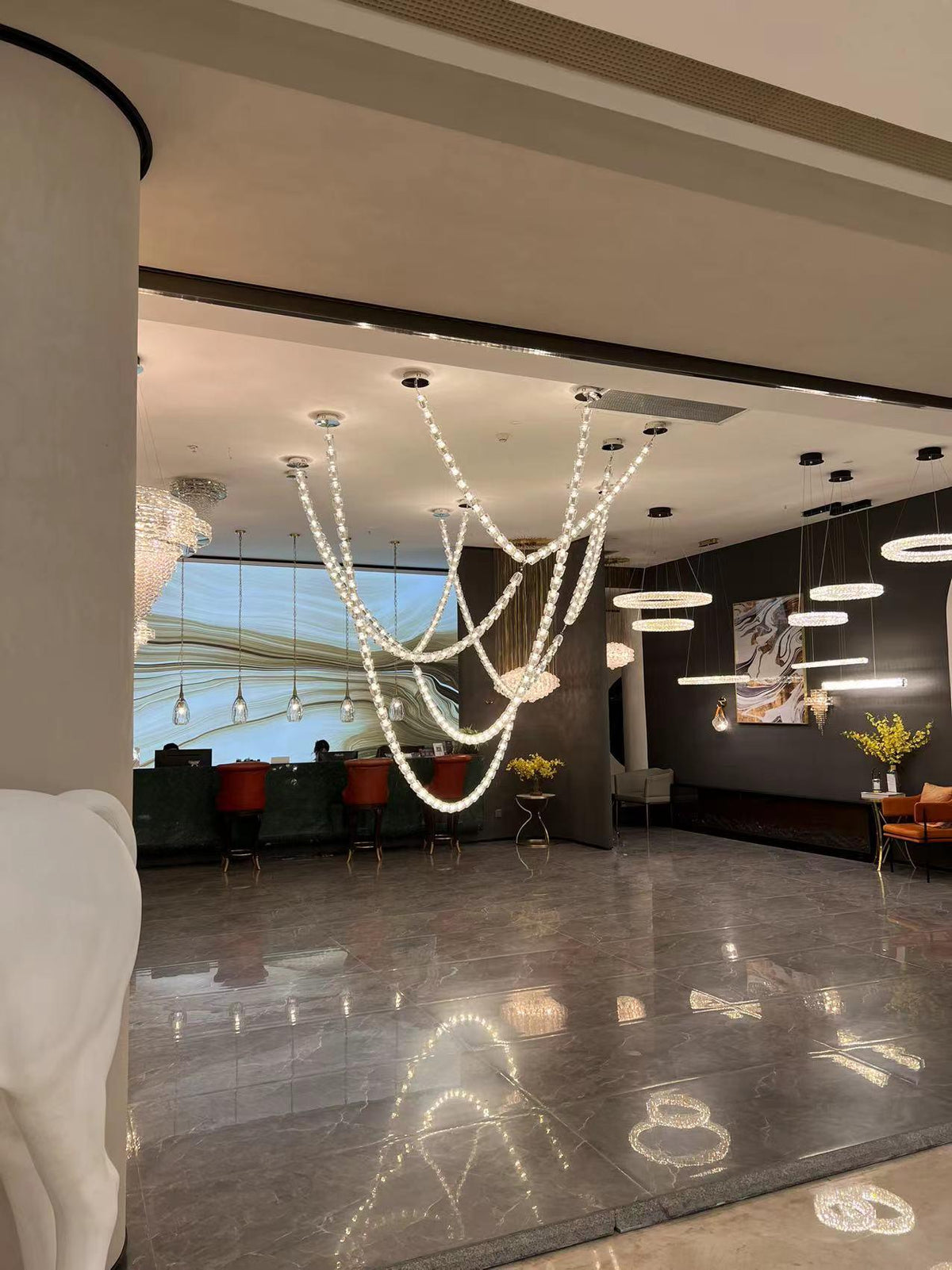 Nexus  Chrome   Crystal Chandelier