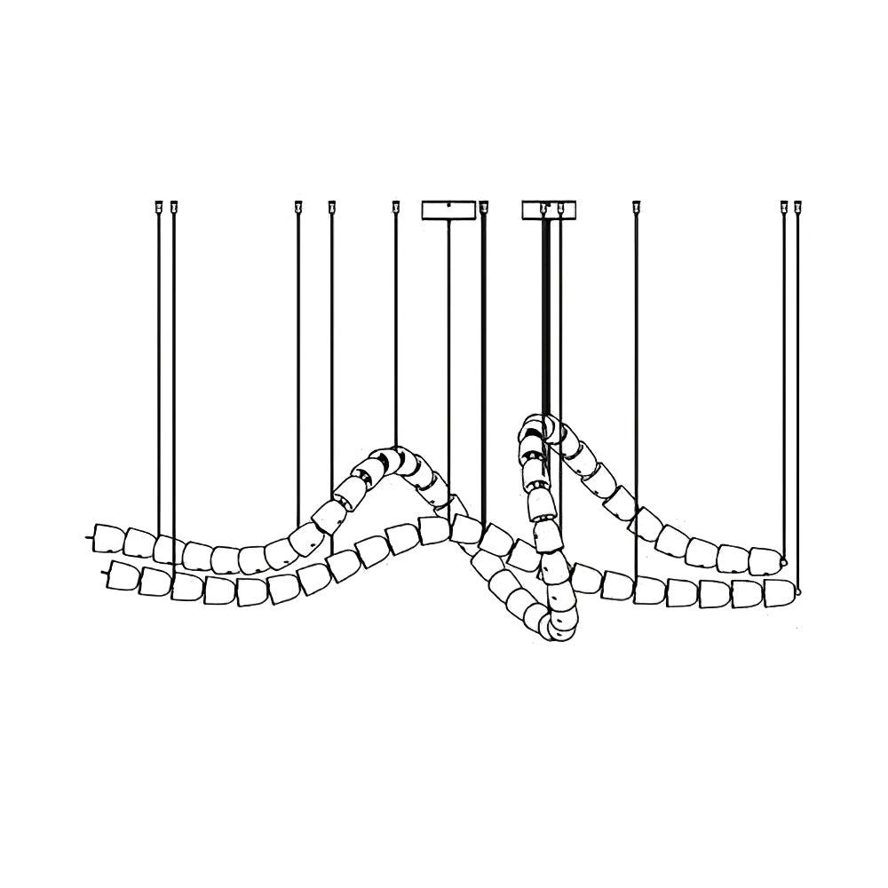 Elyisaine Chandelier Crystal Gold LED 3-Line